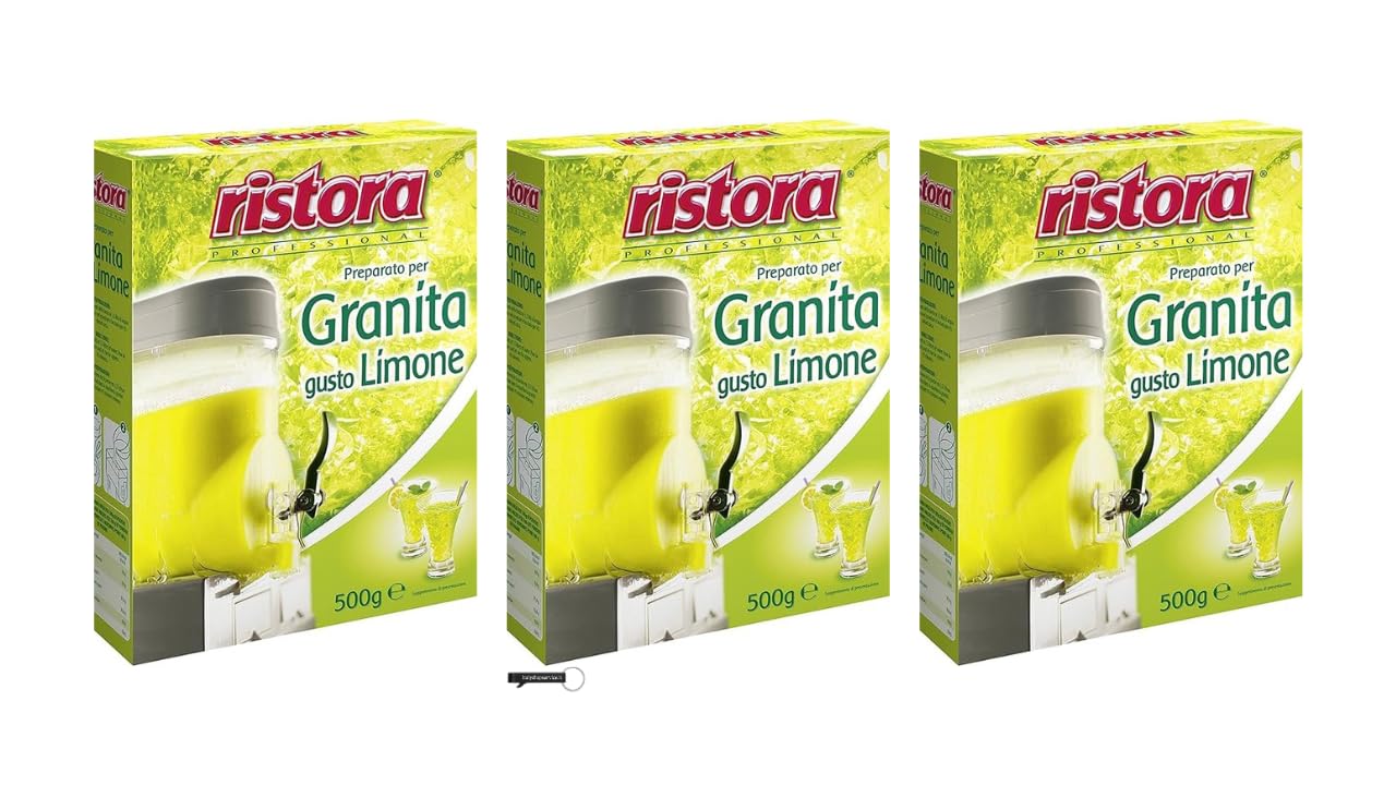 3x Ristora Professional Preparato per Granita al Lime Prepared for Lemon Granita Glutenfrei 500g + Schlüsselanhänger italy shop service