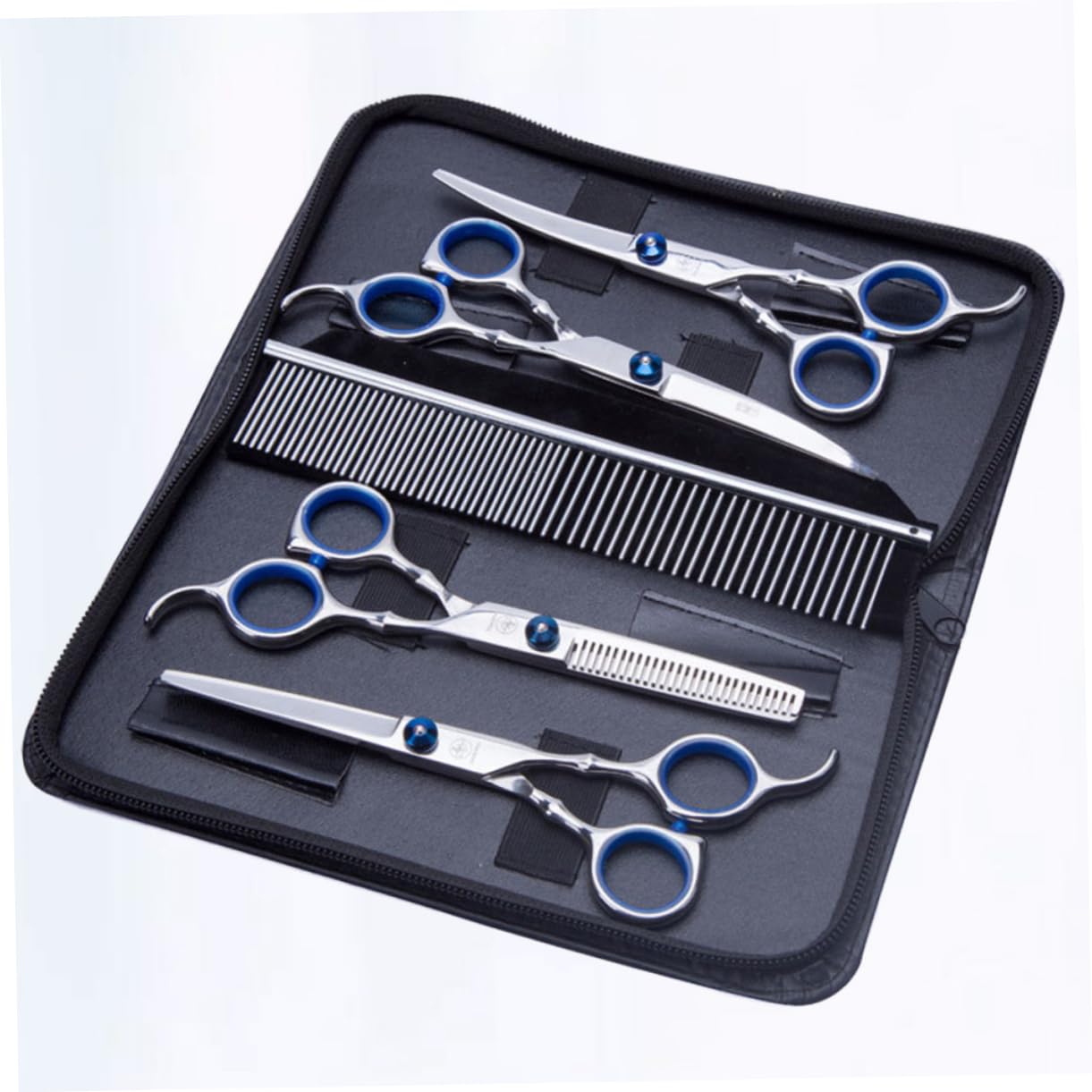 Ciseaux de Toilettage pour Animaux, Coupe et Trimming, 1 Set Métal Argenté