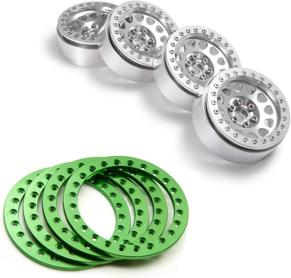 RCLIONS Aluminum Alloy 2.2" Beadlock Wheels Rims with