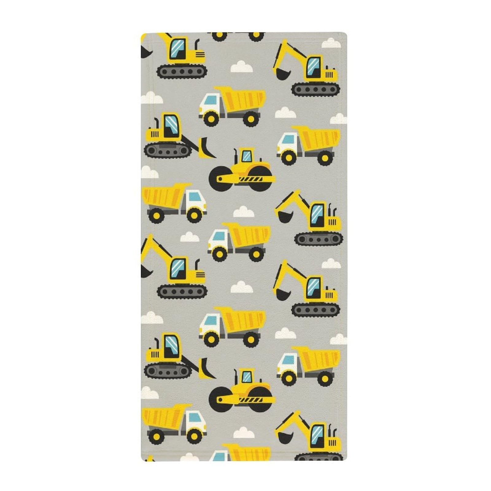 Anceky Lightweight Travel Towels, Construction Trucks Absorbent Fingertip Towels for Camping, Yoga & Gym Essentials