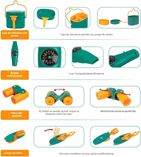 Miniatura 5 de Meland Juego de Campamento para Niños con Tienda - Juguetes para Niños Pequeños para Niños con Fogata, Juguetes de Campamento para Niños Juego