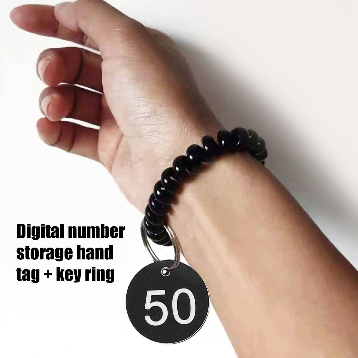 100Pcs Number Plates and 50Pcs Metal Rings, Plastic Number Plates, Number Labels, Suitable for Restaurants Hotels, Gyms - Image 4