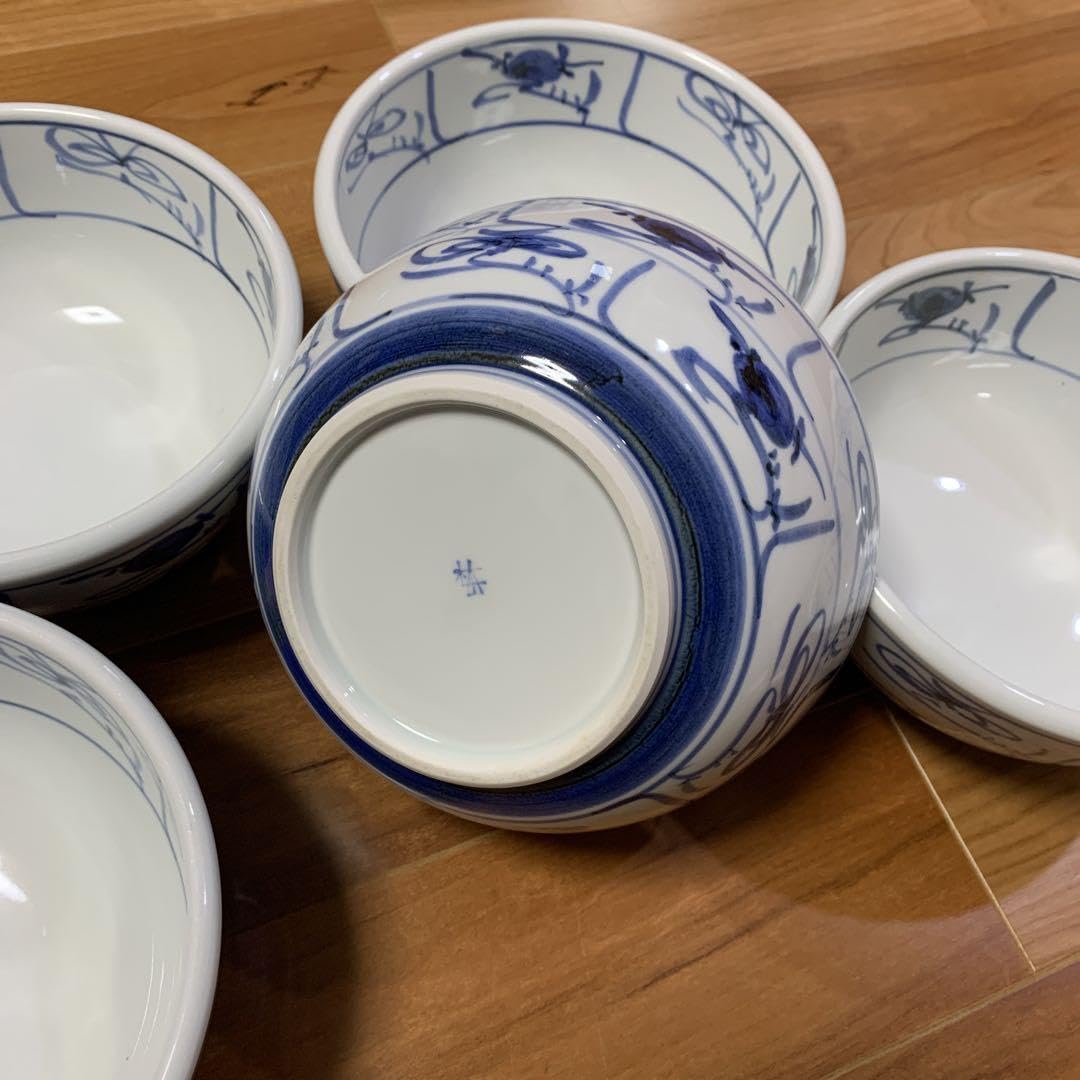 Amazon.co.jp: 砥部焼 梅山窯 なずな 6寸ボウル 5個セット : ホーム  