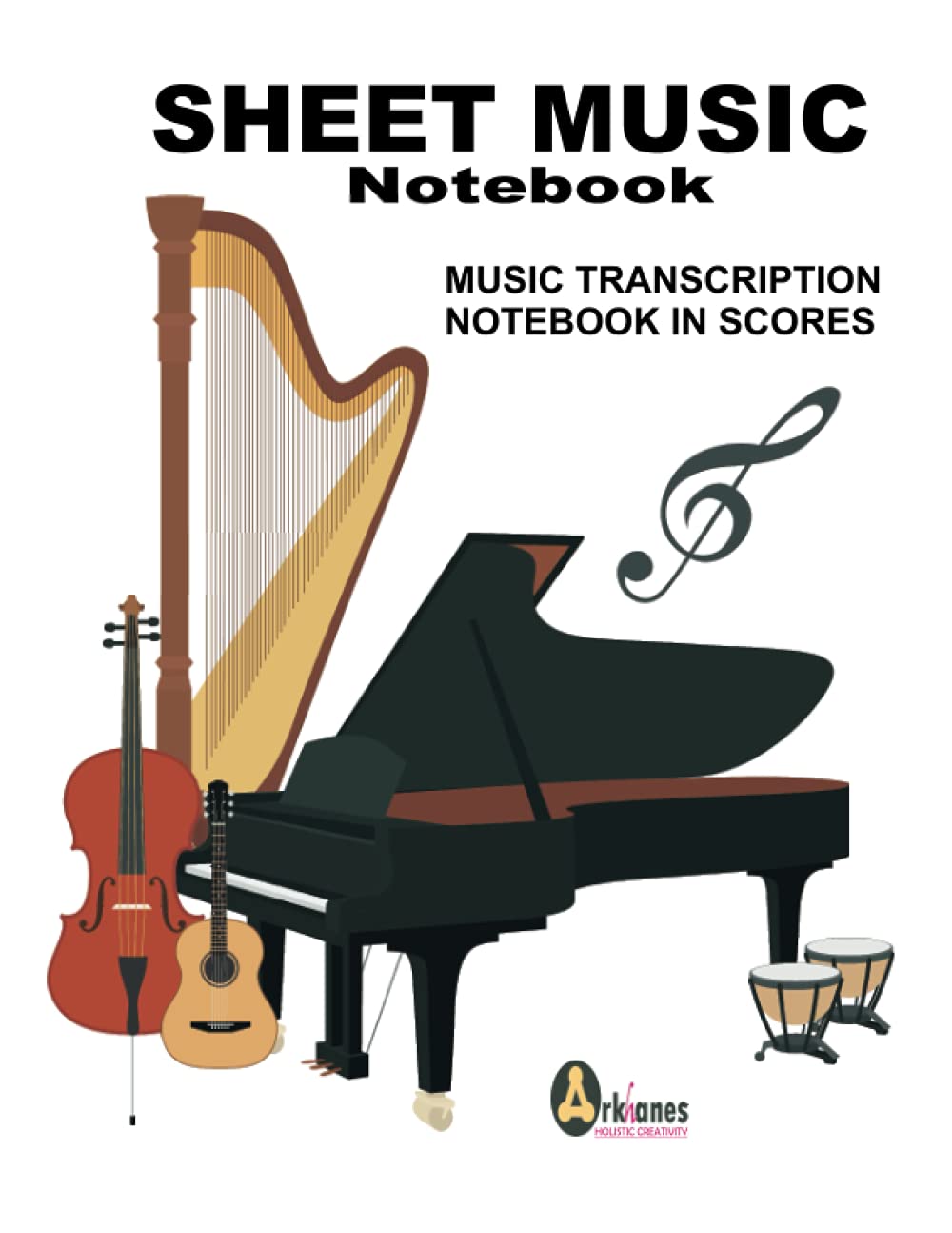 Sheet Music Notebook. Music Transcription Notebook in Scores
