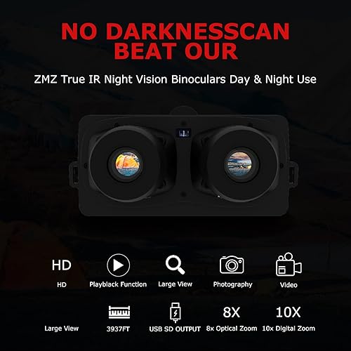 Miniatura 4 de Exclusivos prismáticos de visión nocturna a todo color baja luz y visión nocturna a todo color distancia de visión de 3937 pies en la oscuridad para