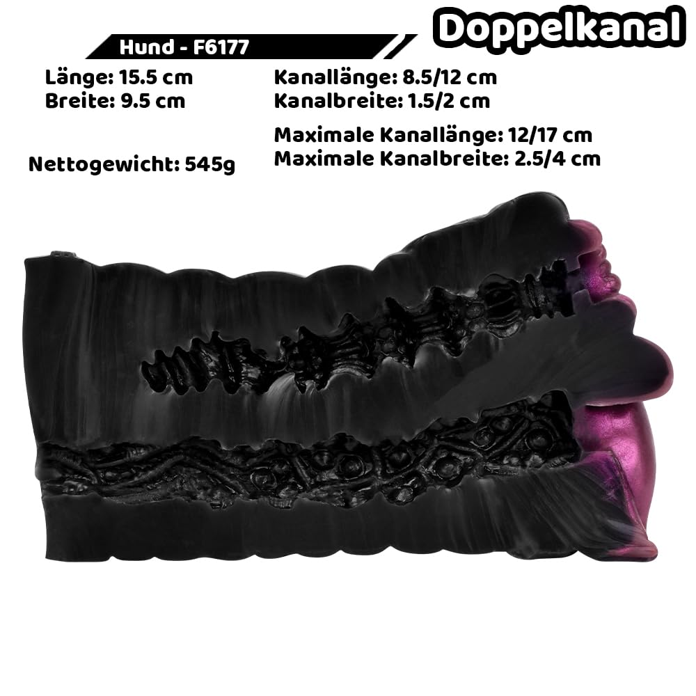 573g 2 in 1 Realistische Masturbator Sex spielzeug mit Plüsch Alien Tier Hund Vagina Masturbator Cup Monster Realistisch Groß 3D Silikon Vagina Klitoris Anal Sexspielzeug Masturbieren für Männer