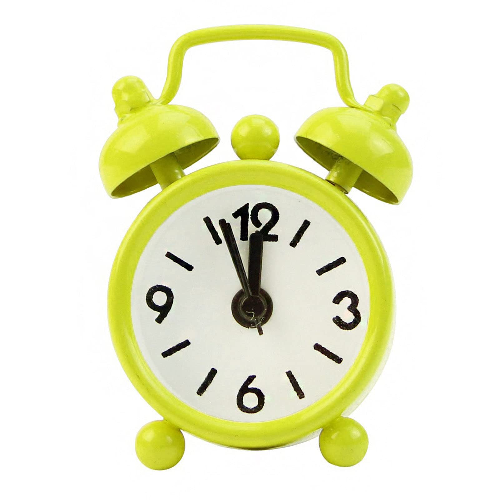 ulafbwur Alarm Clocks Classic Home Cute Operated Analog Mini Round Bedside Desk Alarm Clock Table Clock Green