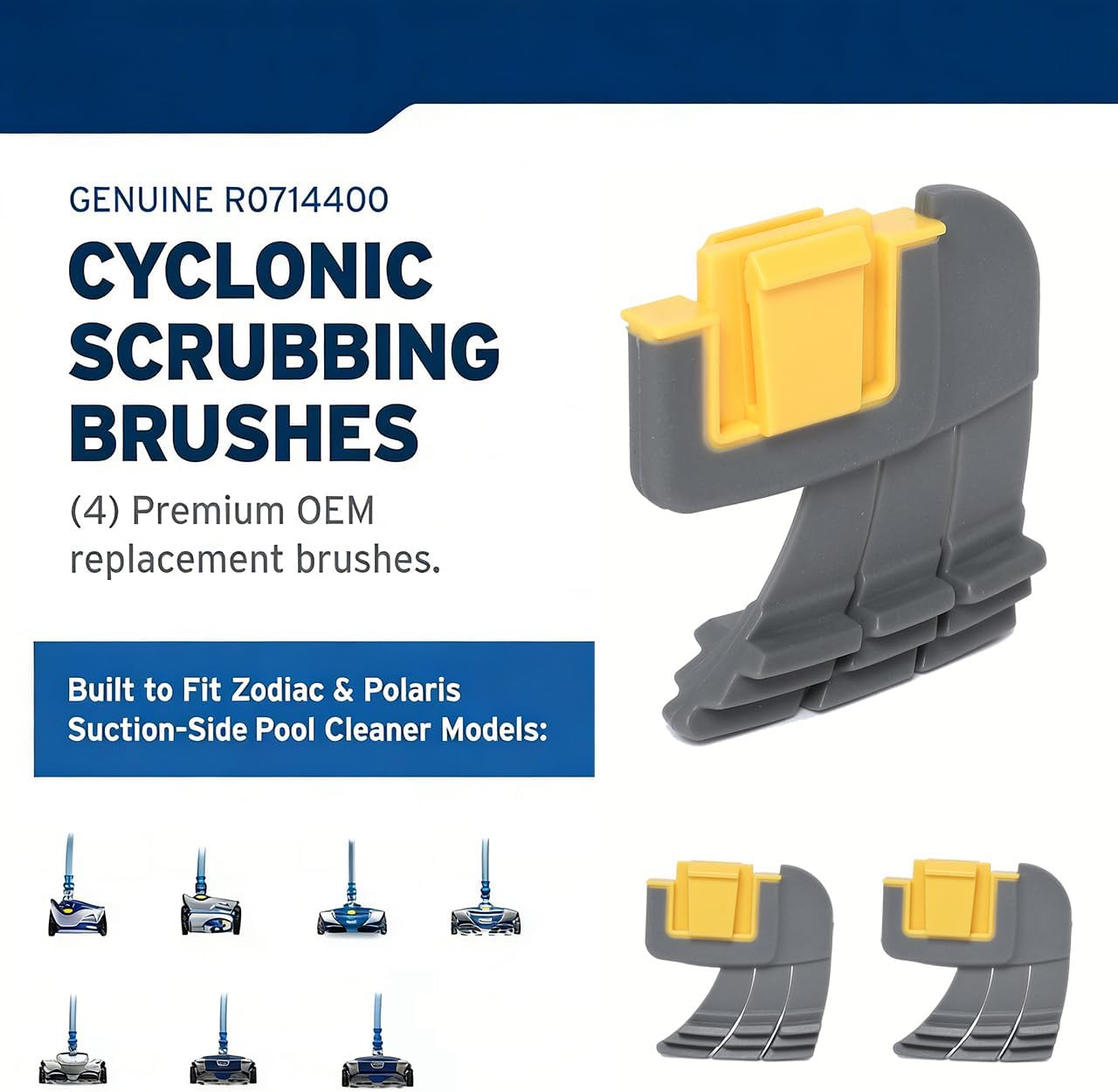 R0714400 Cyclonic Scrubbing Brushes Replacement 4 Pack