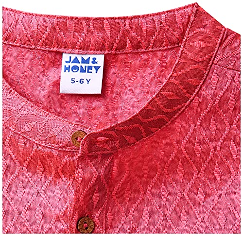 Image of Amazon Brand - Jam & Honey Regular Boys Kurta Sets (AW21KPJM01 Pink 4-5 Years)