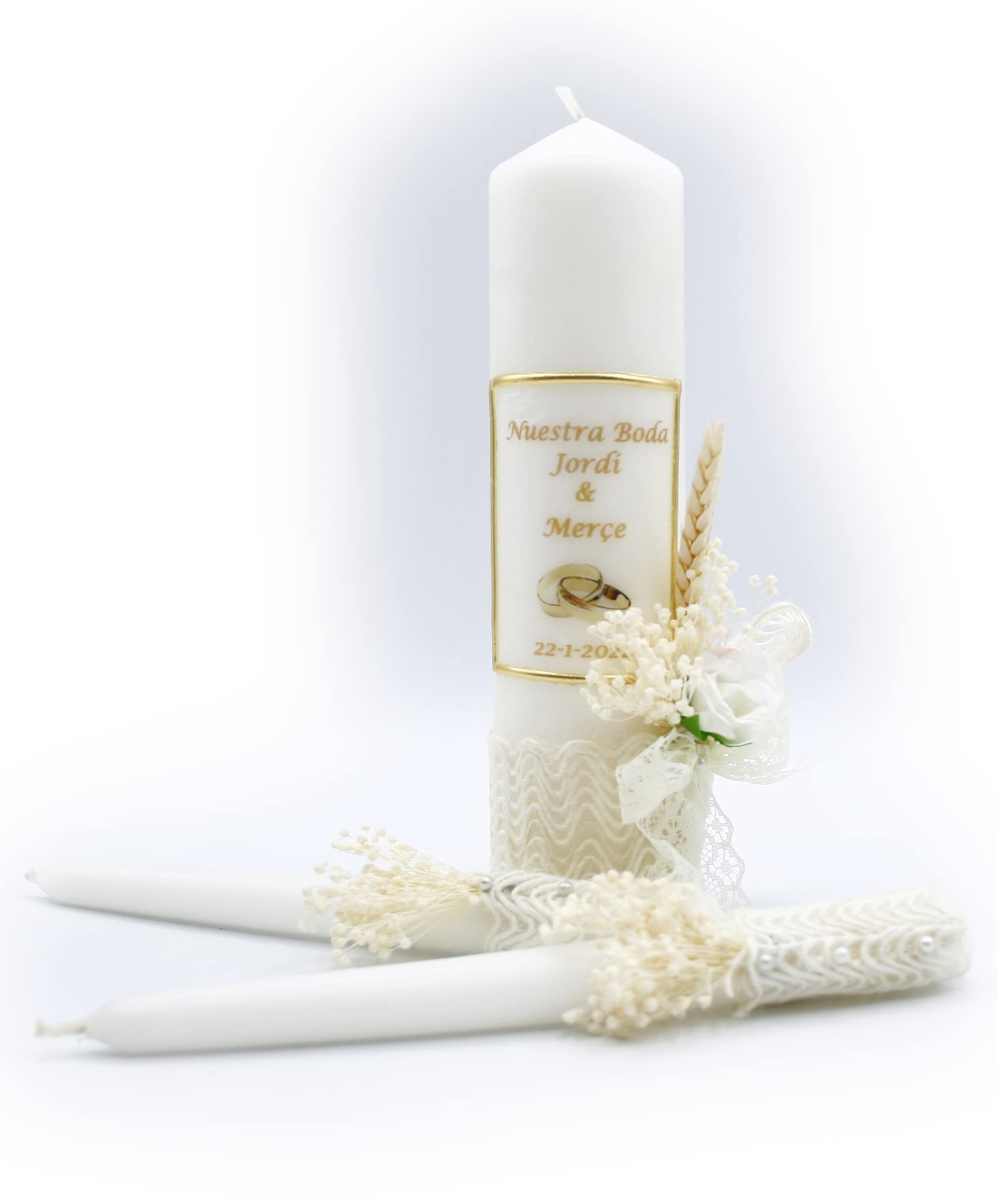 VELAS PINSART Velas Ceremonia de Boda-blanco