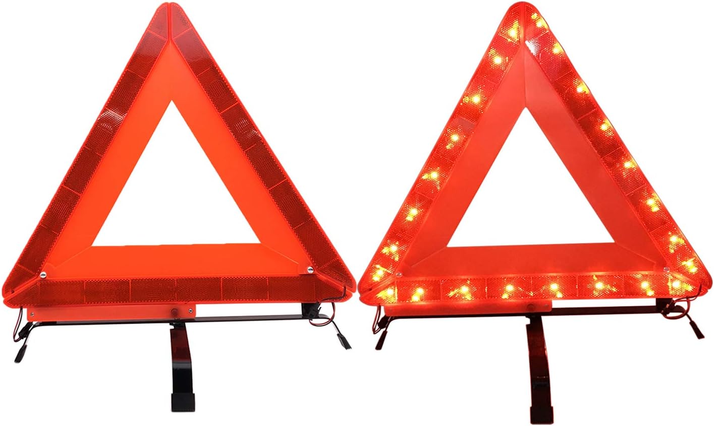 ALLUCK High Brightness LED Light Triple Warning Triangle