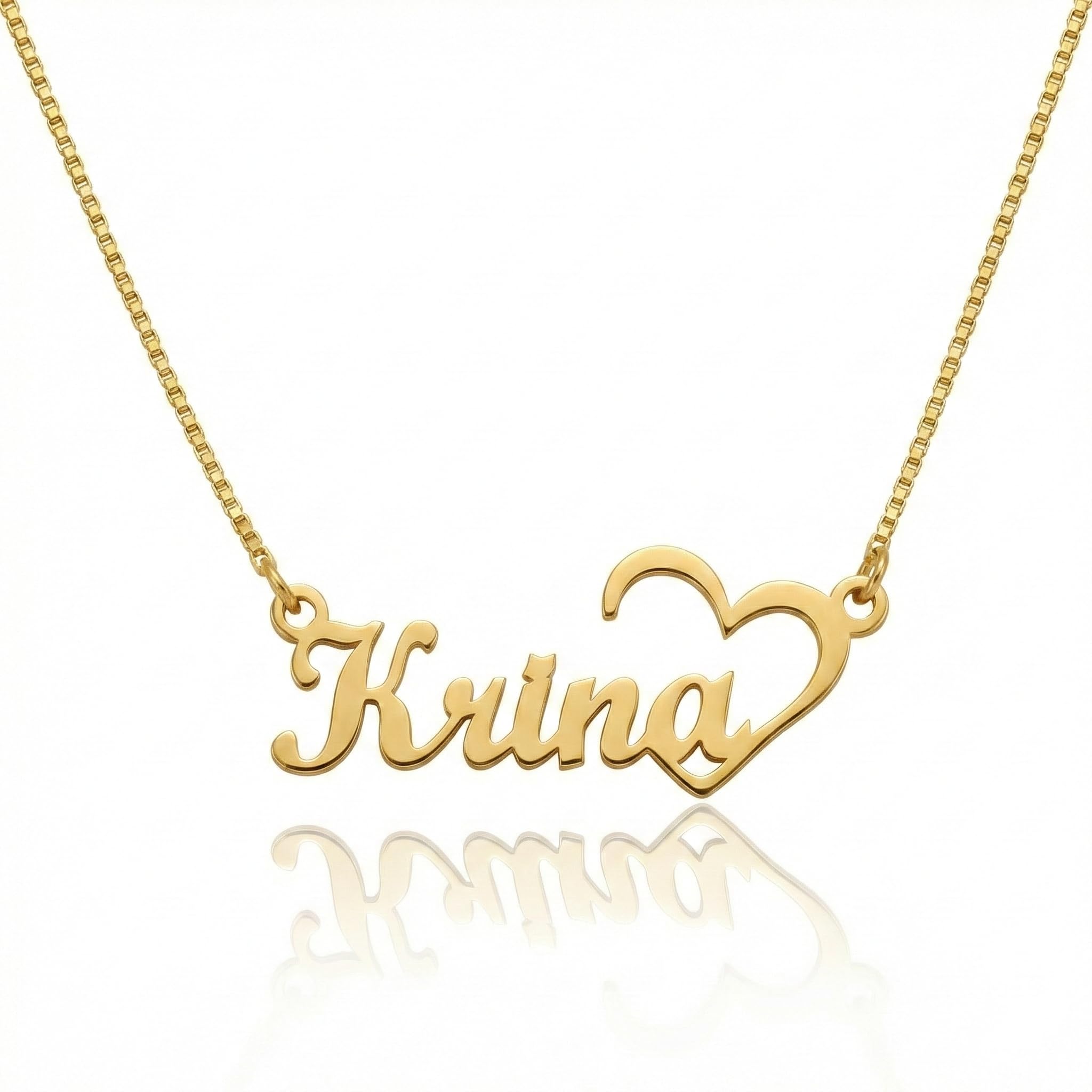 Unique Heart Name Necklace Personalized Golden Chain with Single Initial-image-21