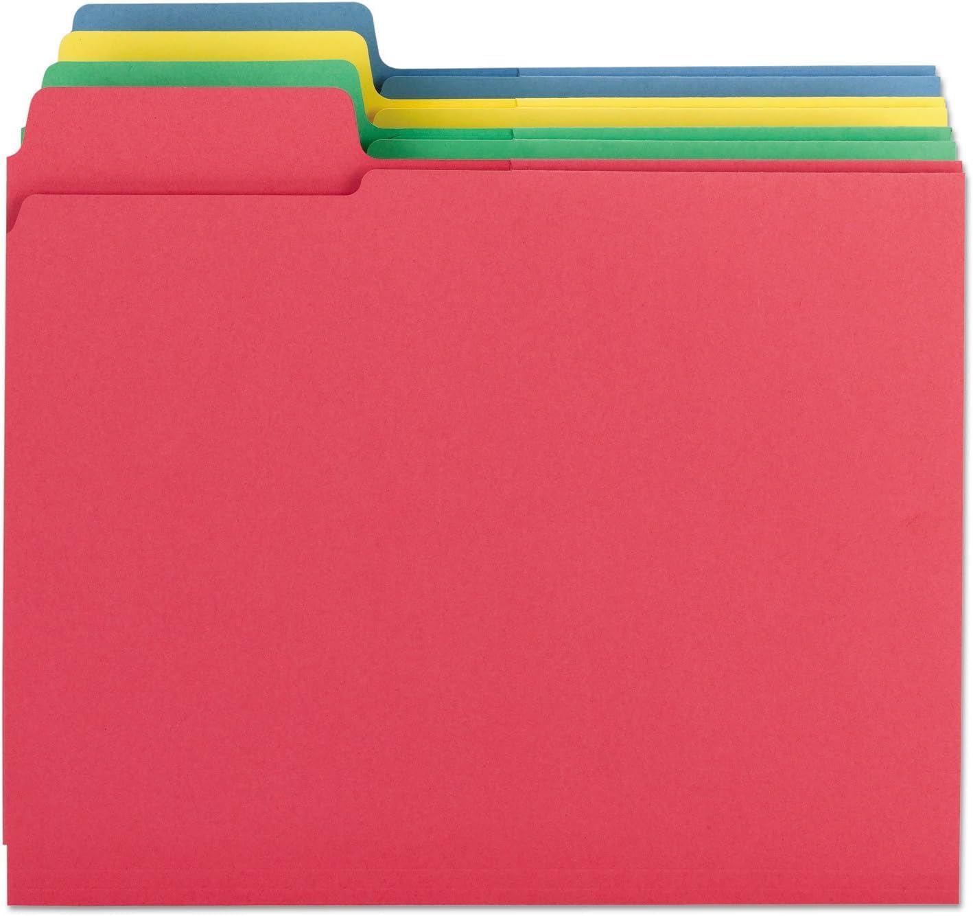 Smead 3-in-1 SuperTab Section Folder, 1/3-Cut Oversized Tab, Letter Size, Assorted Colors, 24 Count (11905)