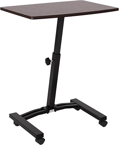 Miniatura 9 de Seville Classics - Carrito de escritorio para computadora portátil y de escritorio de altura ajustable ergonómico para oficina en casa mesa rodante