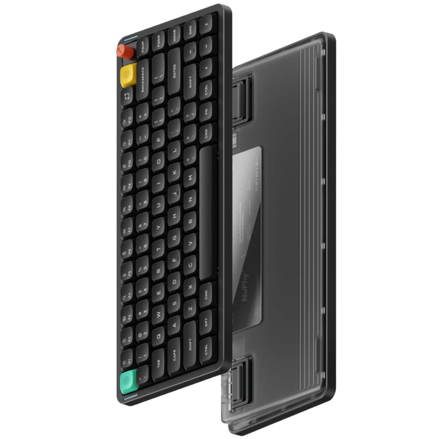 nuphy Air75 V3 Tastiera meccanica wireless sostituibile a caldo, 84 tasti, 75% tastiera a basso profilo personalizzata con manopola, retroilluminazione RGB, assemblata a giunto, compatibile con