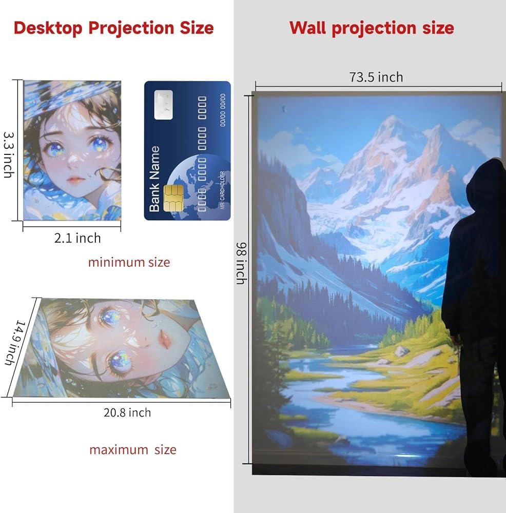Proyector de arte LED con rotación de 360° y brillo ajustable, luz de trazado portátil sin configuración para dibujar, dibujar, dibujar, artistas, principiantes y niños