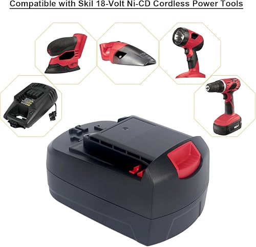 Miniatura 6 de Biswaye Batería de 18 voltios SB18C SB18A SB18B compatible con herramientas inalámbricas Skil 18V Ni-Cd 2810 2888 2887 2895 2897 2898 4570 5850 5995