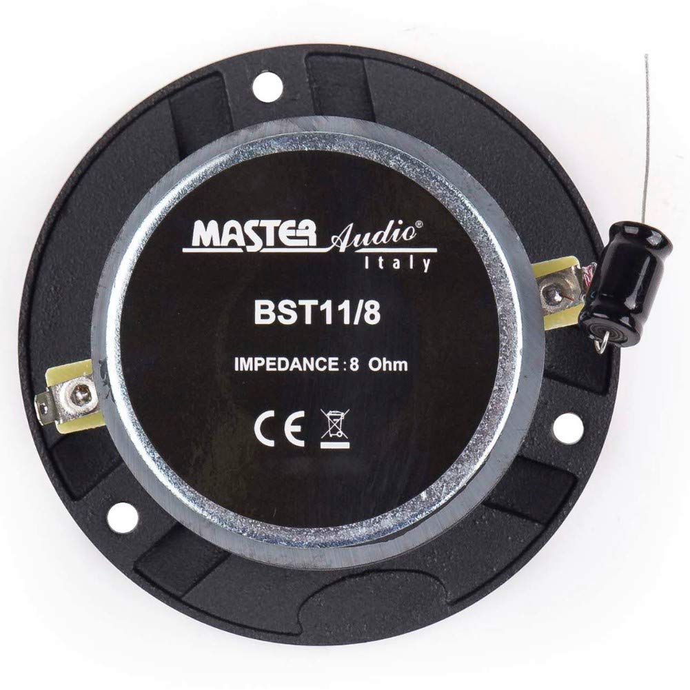 MASTER AUDIO 2 Super Tweeter BST11/8 BST 11/8 avec 175 Watts rms et 350 Watts Max 9,80 cm de diamètre 98 DB 8 ohms 3,70 cm de Profondeur, la Paire