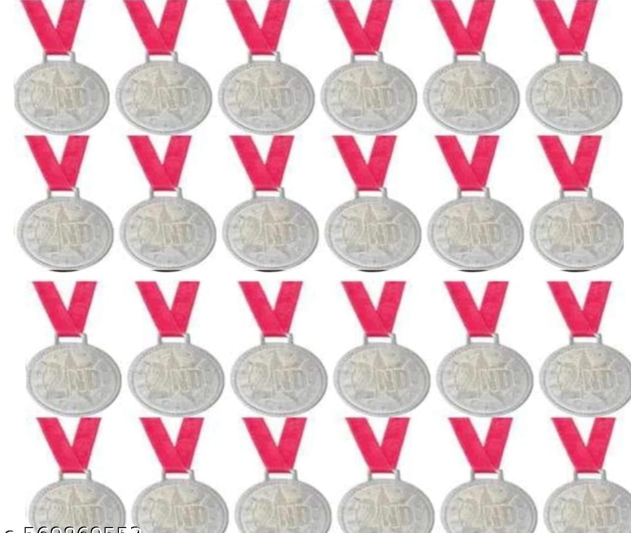 Silver Finish Metal Medal for Sports, School Competitions, Annual Functions, Awards & Achievement Ceremonies with Durable Ribbon (S-Pack of 24)-picture-32