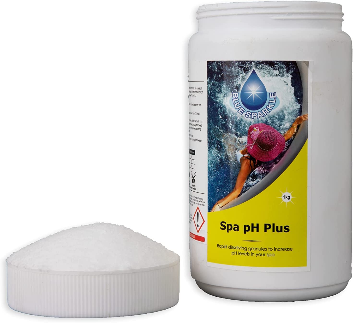 BLUE SPARKLE 1 Kg pH Plus Increase pH Level Water Quality Improver for All Hot Tubs and Swimming Pools, Multi colour