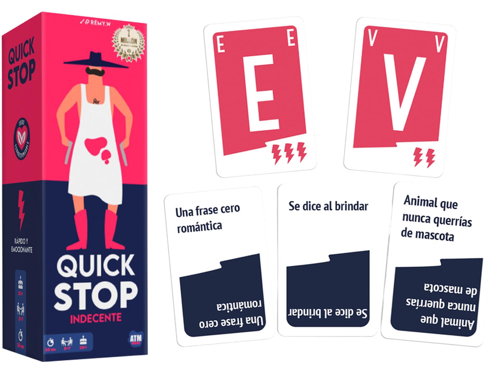 QuickStop Giochi da Tavolo per Adulti e Famiglia +16 - Dinamico, Veloce e audace - Da 2 a 7 Giocatori - Gioco di Festa per Amici