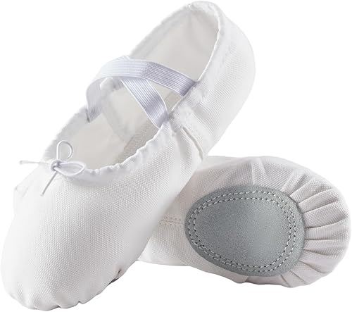 Miniatura 2 de missfiona Zapatillas de ballet de lona para mujer, zapatos de baile, zapatos de yoga de práctica para adultos, zapatos planos para reducir la barriga