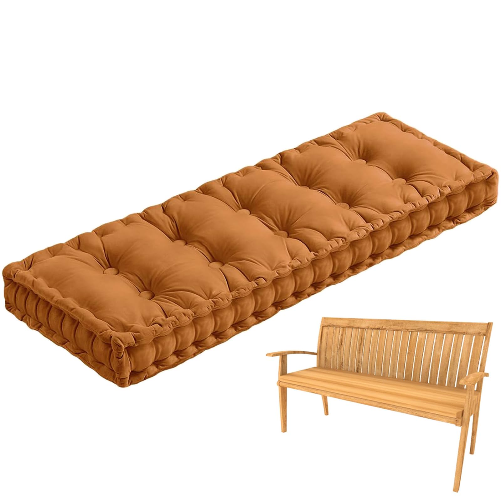 Tapis de banc en velours haut de gamme couleur terre 110 x 40 cm