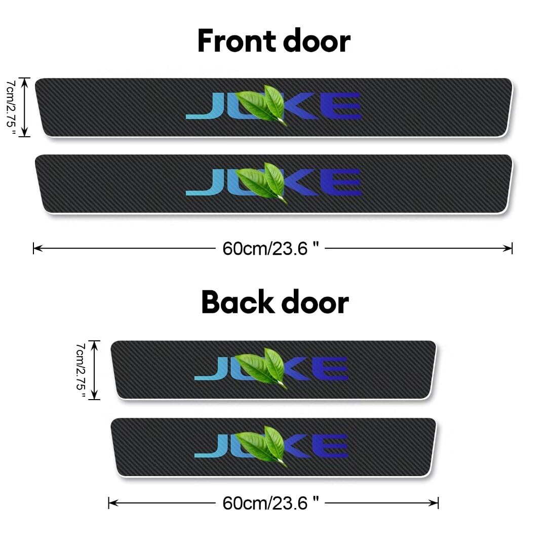 4 Stuks Auto Koolstofvezel Dorpel Beschermstrips voor 4 Stuks Auto Koolstofvezel Dorpel Beschermstrips voor