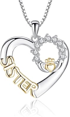 Gold Heart Necklace - Sisters Graduation & Valentines Gift - Sister Jewelry