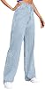 Pantalones de chándal que parecen jeans, estilo boyfriend, tiro alto con bolsillos, lindos 1
