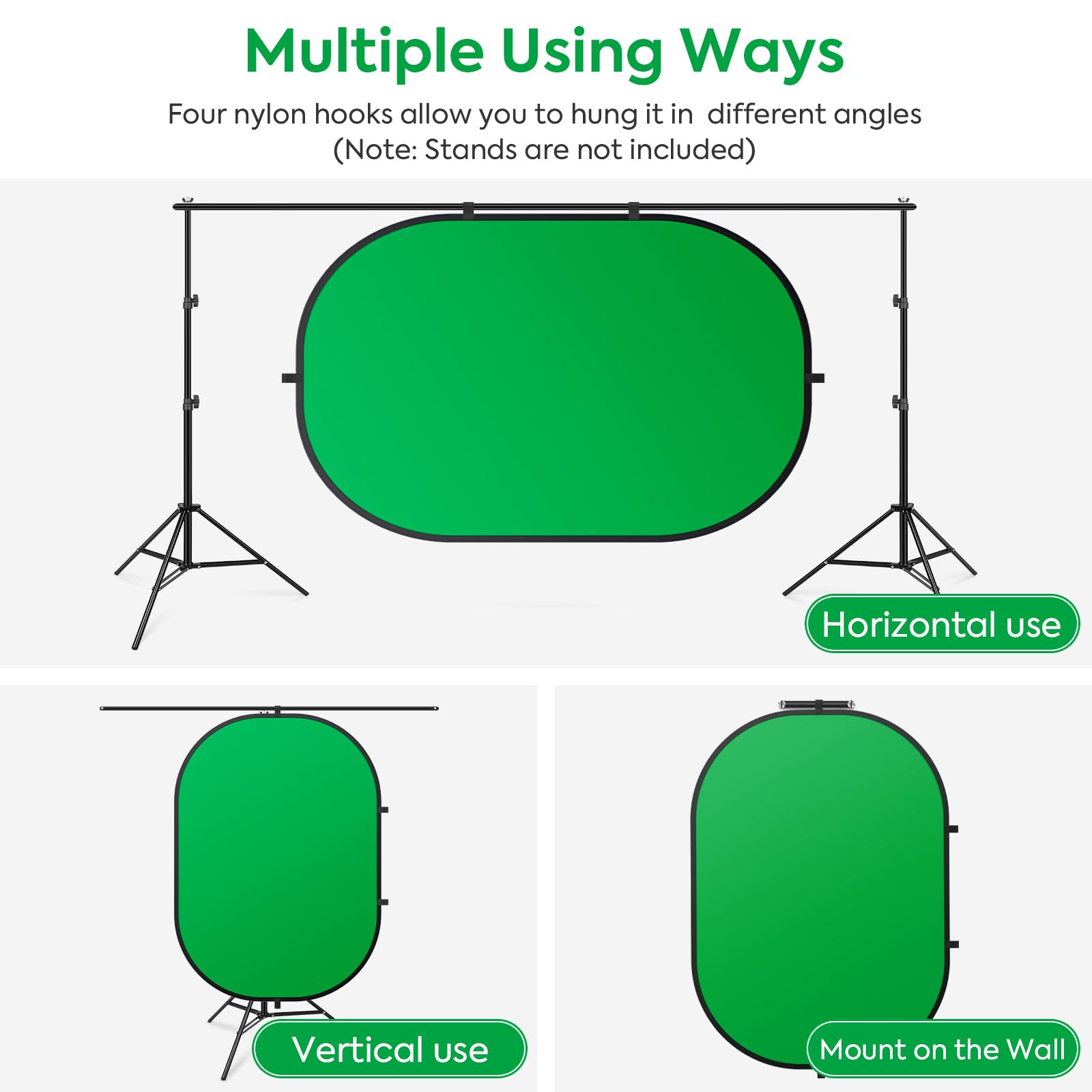Sfondo verde per fotografia, schermo verde su entrambi i lati e schermo blu, sfondo pieghevole e reversibile 2 in 1 per fotografia, video di YouTube e live streaming, 1,5 m x 2 m