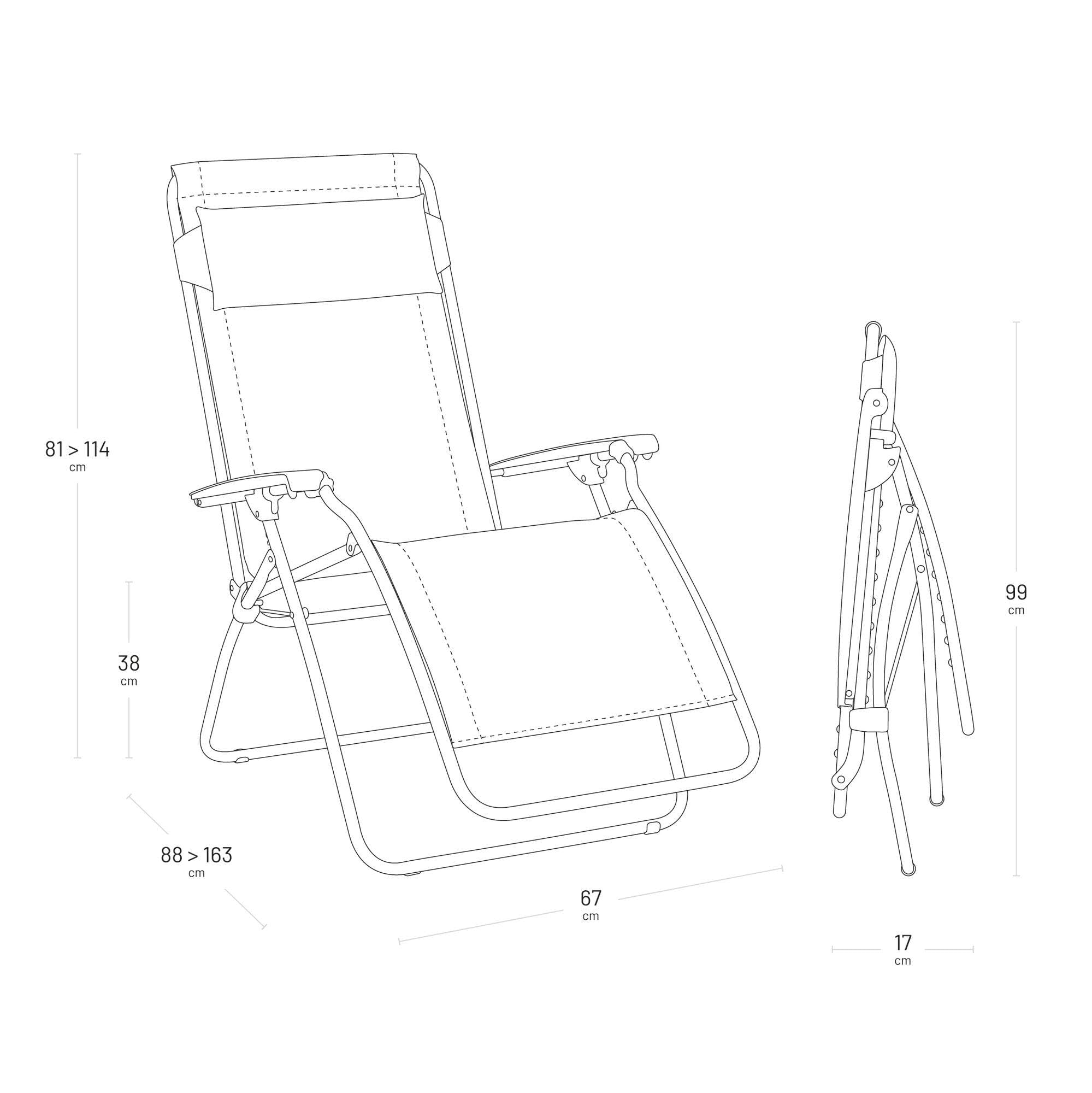 Lafuma MOBILIER - Fauteuil Relax Zéro Gravité R Clip - Chaise Longue Pliante Terrasse et Jardin - Toile Batyline Résistante - Transat Multiposition, Tout Confort, Fabriqué en France - Bleu Ocean