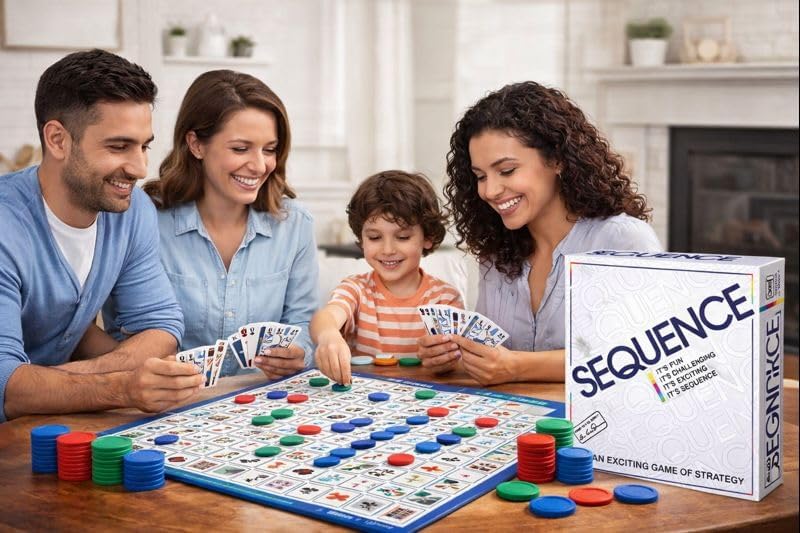 Image of The Original Sequence Strategy Game Board & Card Game for Kids & Adults | Educational Family Game Night Fun | 2-12 Players | Ages 7+ Years | Gift Set for Boys & Girls | Small Size
