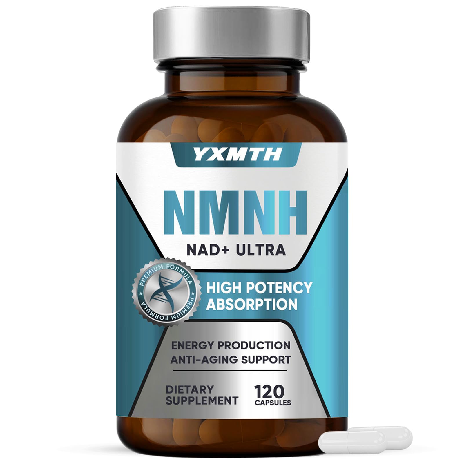 NMNH Kapseln hochdosiert, 2000 mg, 120 Stück,Für natürlichen Energieboost, Konzentration & Anti-Aging-Optimiert NAD+-Spiegel,Unterstützt Zellregeneration