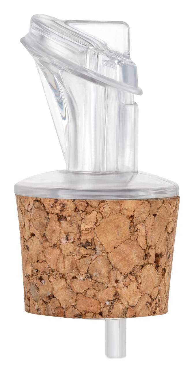 Kork-Deko Plastic Pourer With Cork | Wide | Suitable For Oil, Vinegar, Spirits Or Liqueurs