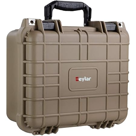 Eylar Tactical Hard Gun Case Water & Shock Proof with Foam 13.37 inch 11.62 inch 6 inch Tan