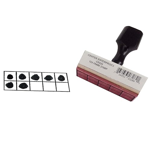 Miniatura 2 de READY 2 LEARN Sello de diez marcos, sello de madera para actividades matemáticas tempranas y bricolaje, uso para tarjetas didácticas, hojas de