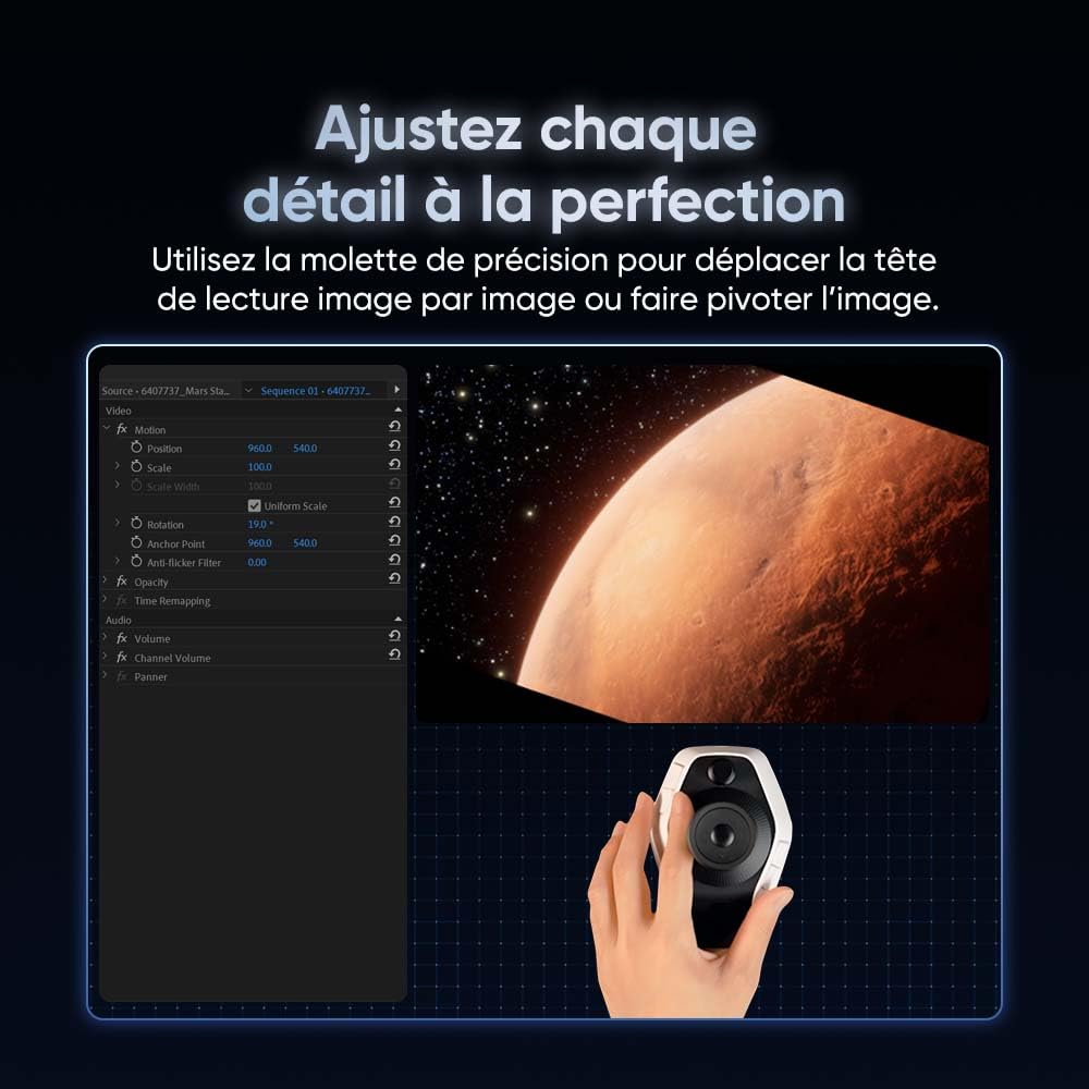 XPPen Pilot Pro Console de Montage Vidéo, Contrôleur avec 100+ Raccourcis Personnalisés