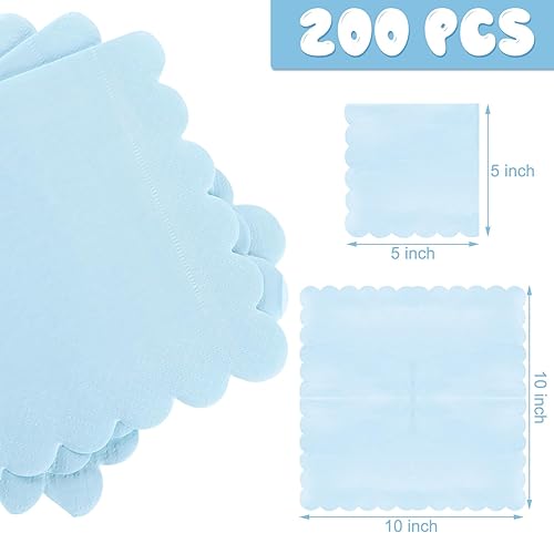 Miniatura 58 de Fuutreo 200 servilletas de cóctel de 2 capas con bordes festoneados plegadas de 5 x 5 pulgadas, desechables para cenas, bodas, fiestas de Verde