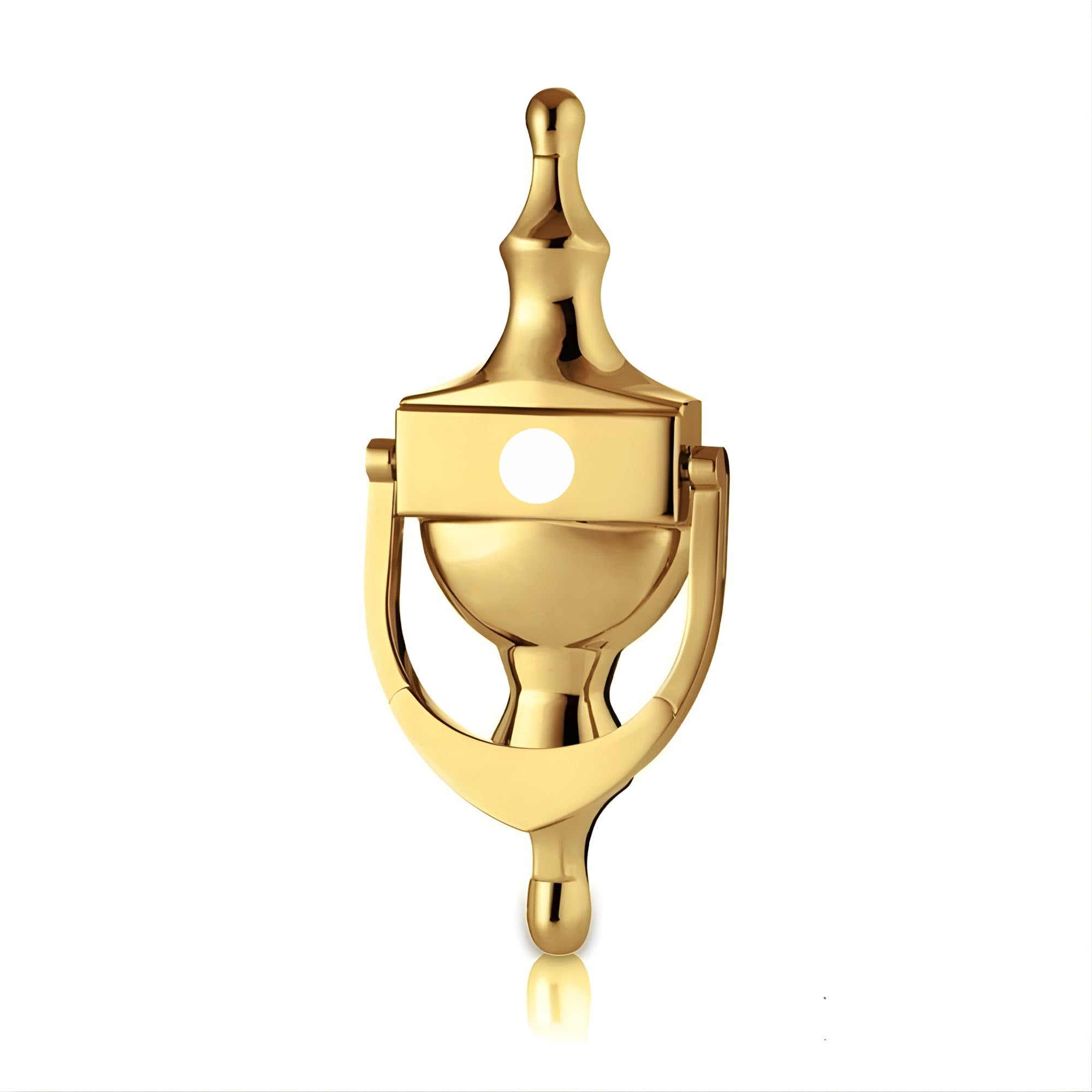 UAP Victorian Urn Door Knocker 6 Inch with Spy Hole for Front Door with Universal and Self Adhesive Fixings in PVD Gold