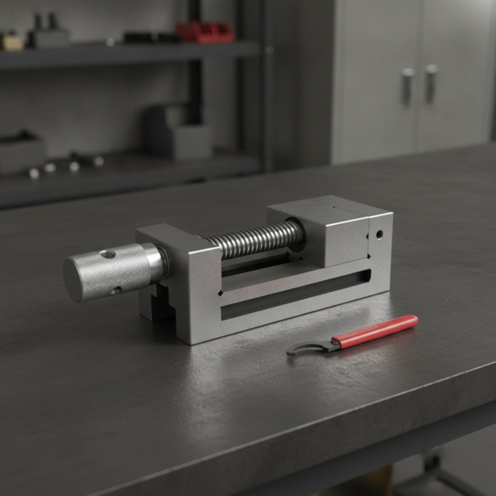 Morsa con Chiave in Dotazione Durevole | Morsa da Banco di Precisione, Resisn, per Officina, Meccanici, 4IN, Acciaio Inox