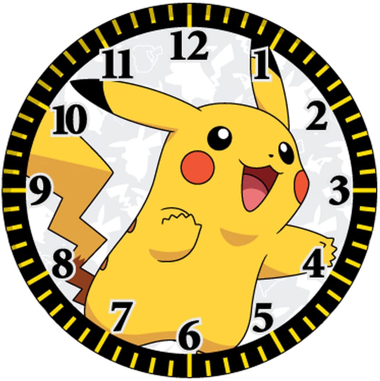 Accutime Analoge Kinderuhr im Pokemon Design, Zeitlernuhr mit beschrifteten Zeigern, verstellbares leichtes Acryl-Armband, Gelb