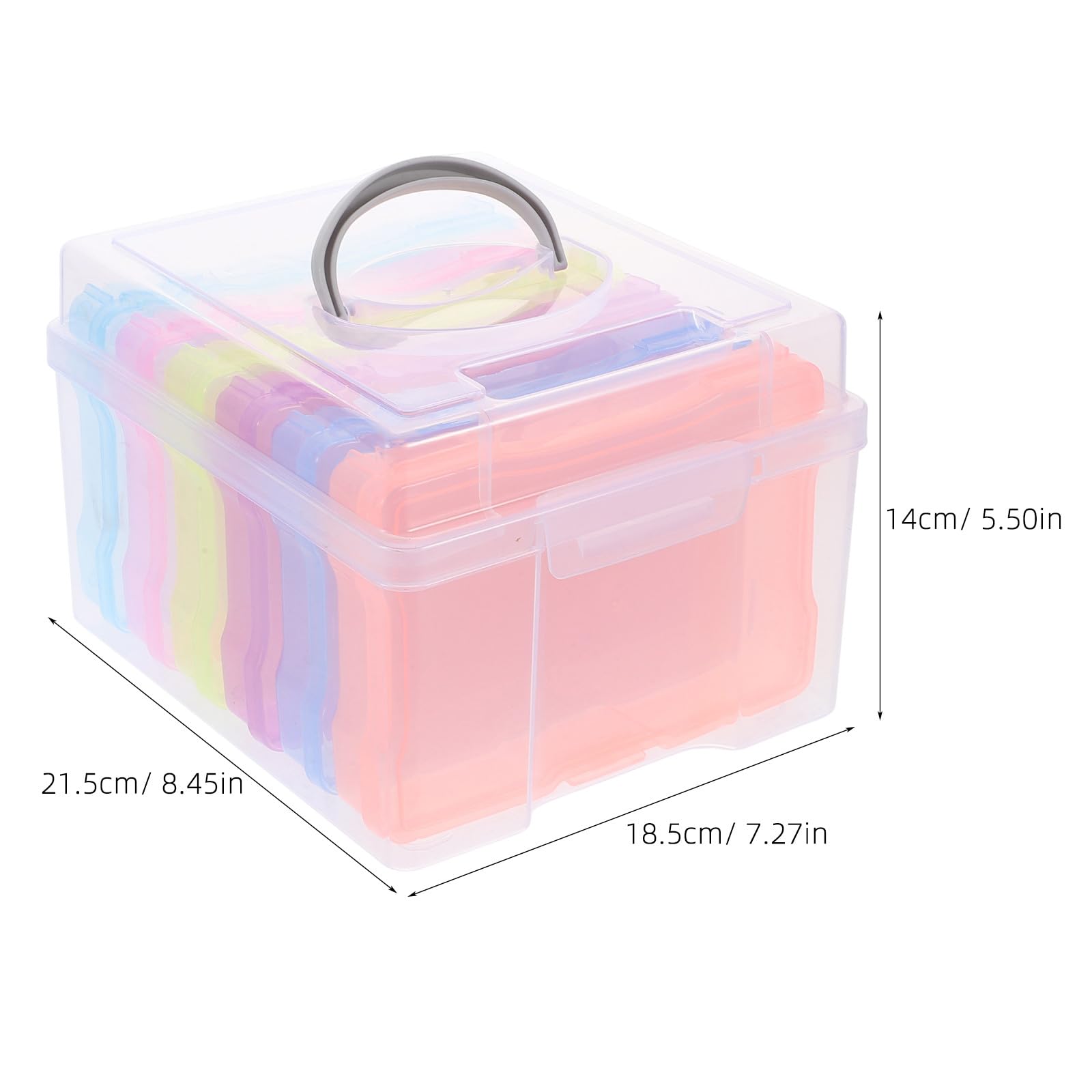 Lurrose Lot de 2 boîtes de rangement photo en plastique pour photos 10x15 cm - Organiseur - Boîte de rangement transparente pour graines et loisirs créatifs