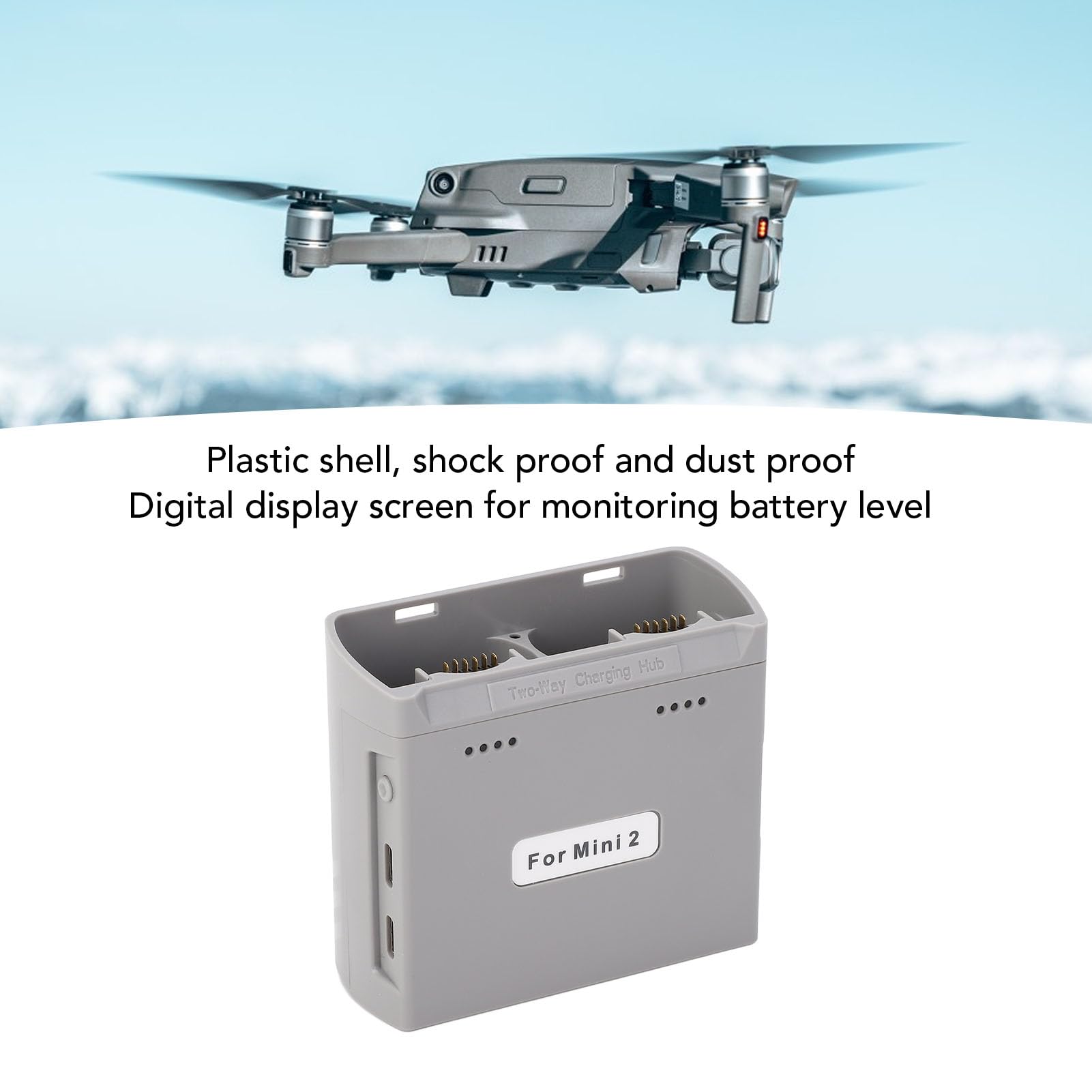 Hub di Ricarica per Batterie per Droni, Gestore di Ricarica Rapida PD Hub di Ricarica a Doppia Via Adatto per Mini 4K Mini2 Mini SE Mini2 SE, Batteria per Droni, Accessori per