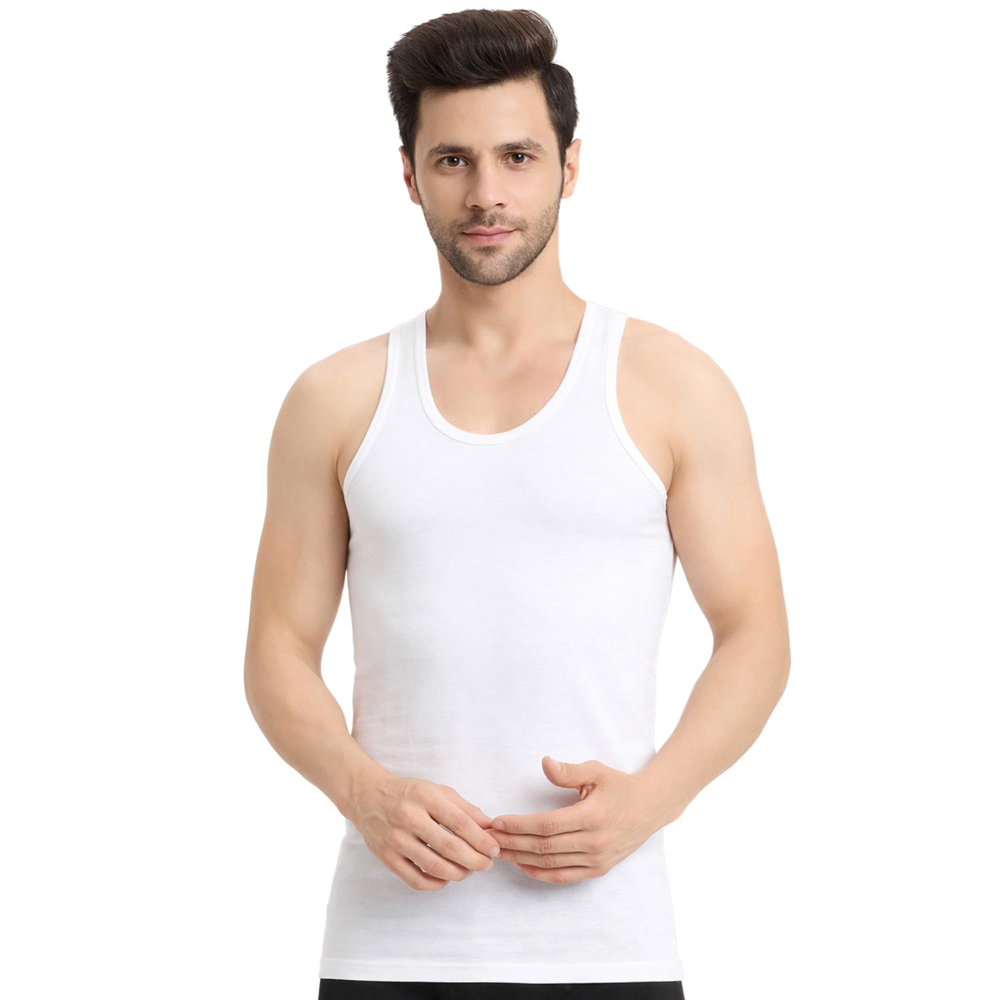 2 Pack Bamboo Rib Vest for Men, Super Soft, Odour Free, Comfort Fit Innerwear Vest-image-18