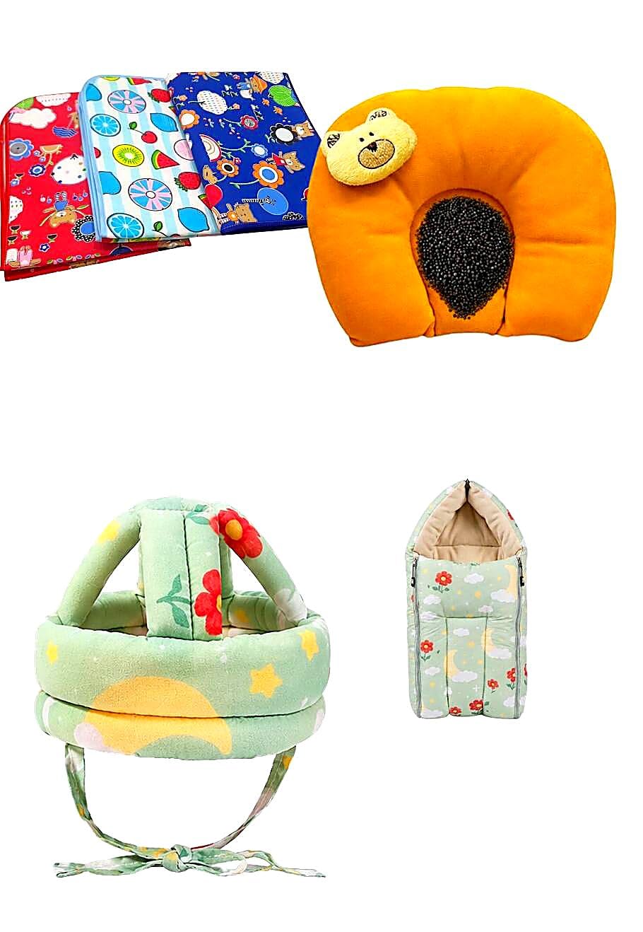 Complete Baby Bedding & Safety Set with Baby Sheet, Mustard Seed Pillow, Baby Safety Helmet & Sleeping Bag | Soft Cotton Newborn Essentials Combo for Crib, Bassinet, Bed & Travel-image-8