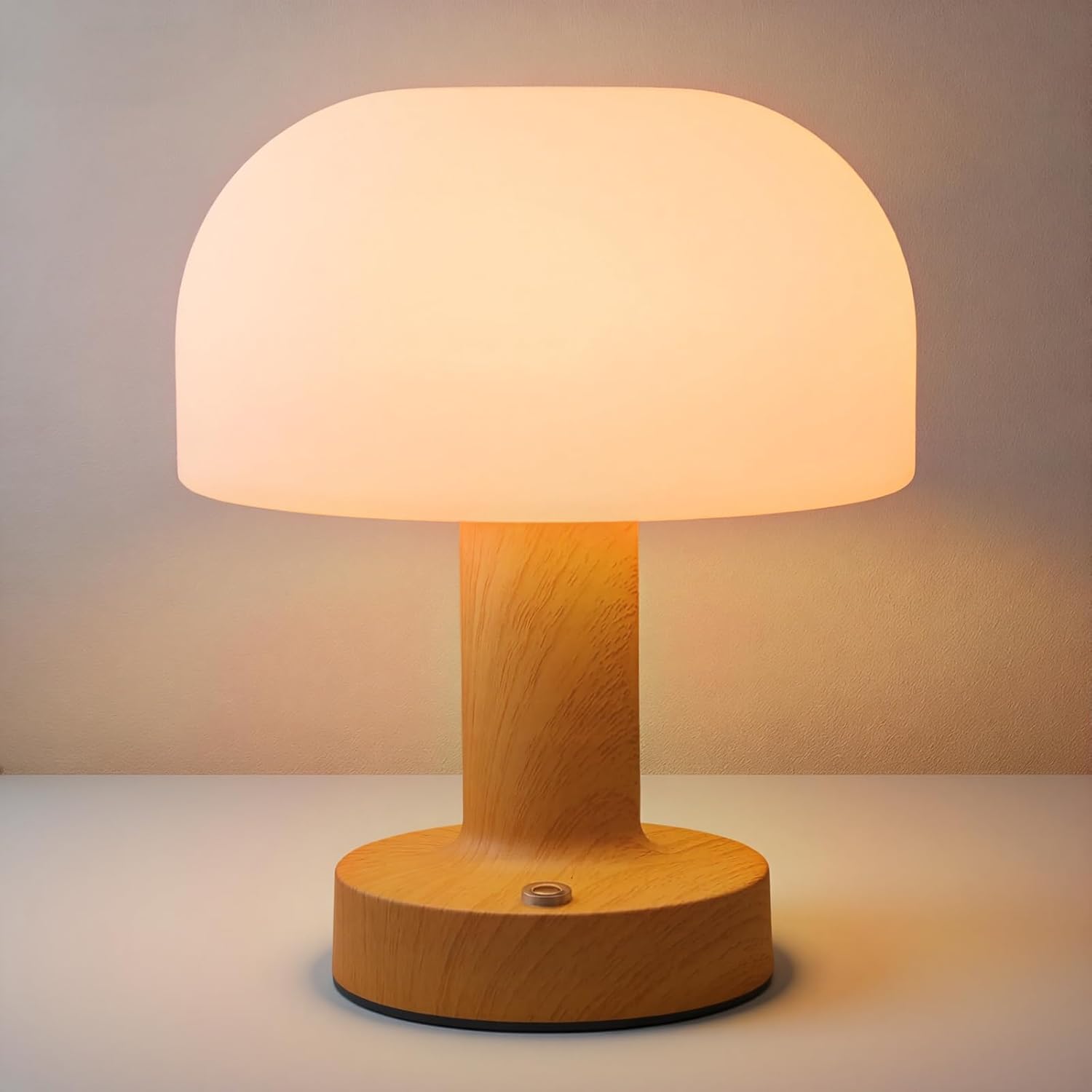 Mushroom Lamp Cordless Table Lamp - Waterproof Shower Lamps, Rechargeable & 3 Color Temperatures, Dimmable Led Night Light for Outdoor Patio, Camping, Restaurant, Bathroom