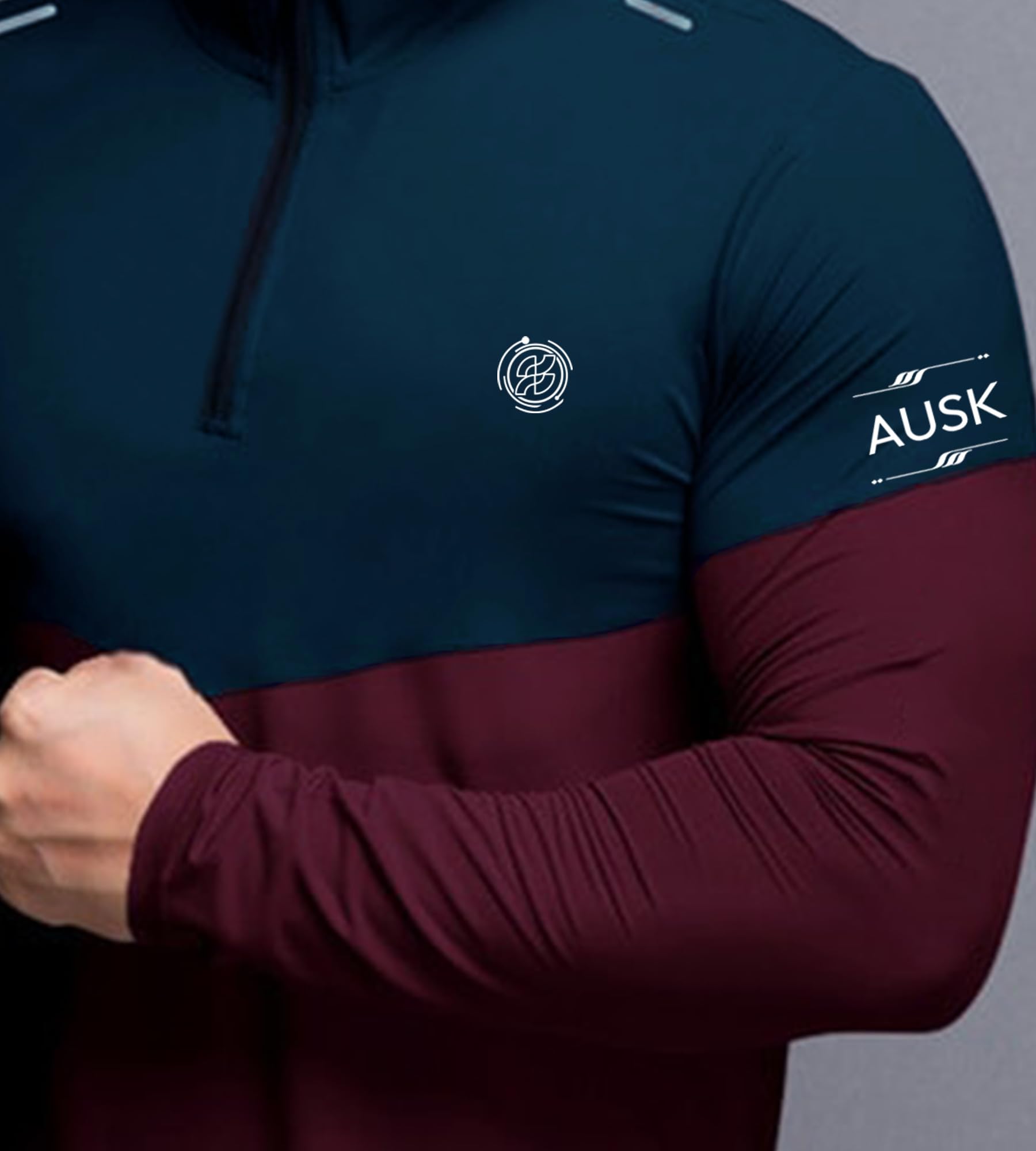 AUSK Men Polyester Regular Fit T-Shirt || Mens Sports T-Shirt (Color-Maroon) - Image 4 thumbnail