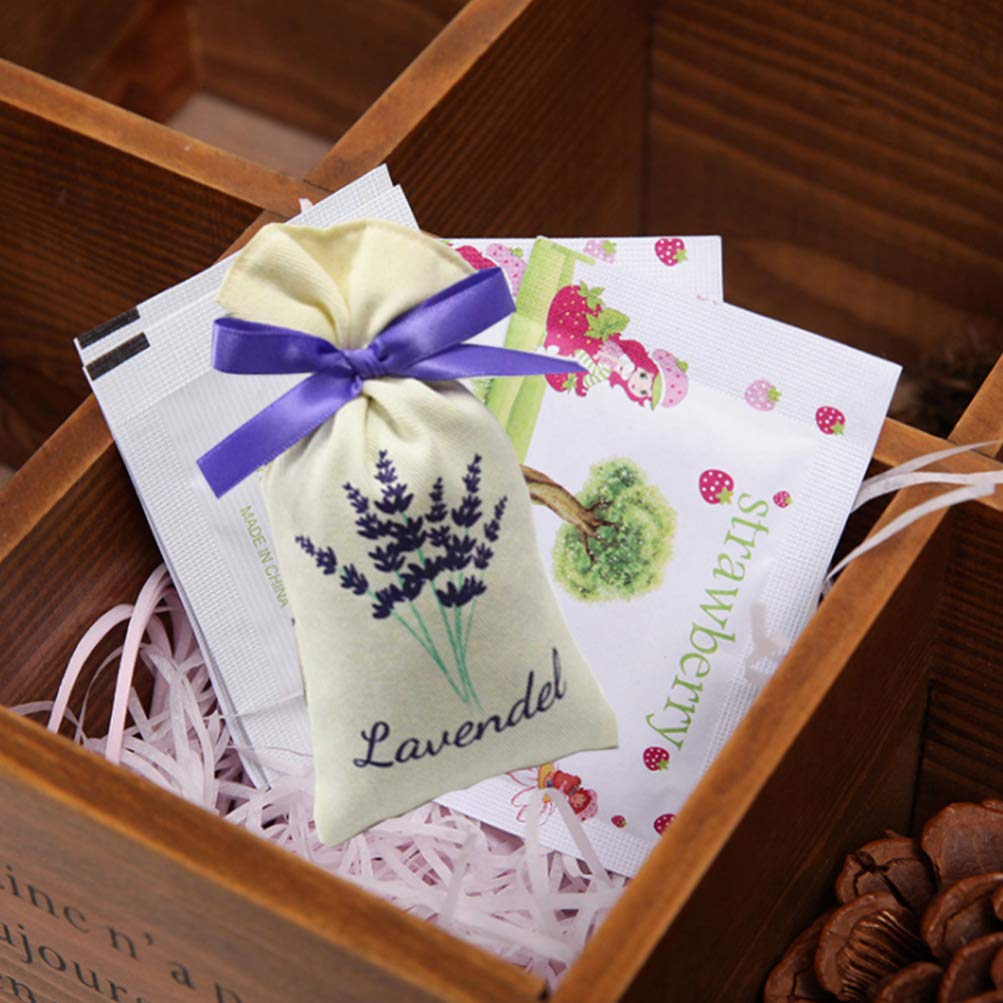 20 Sachets Lavande Vides Avec Cordon - Tissu Coton/organza, Anti-mites, Pour Armoire, Tiroirs, Voyage