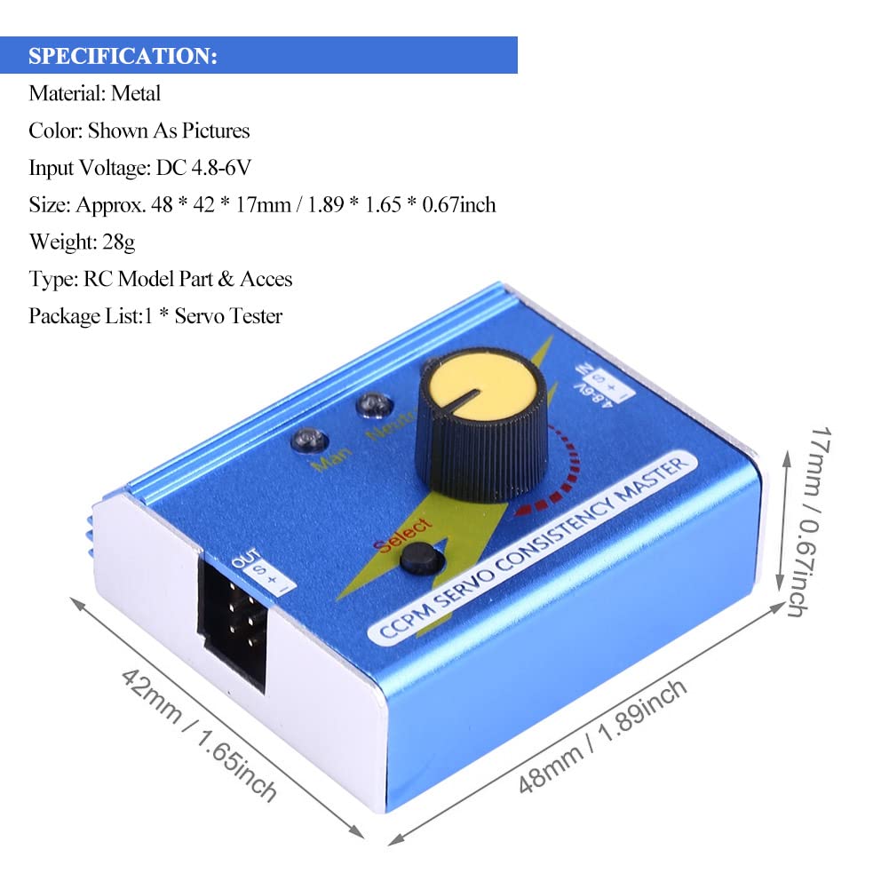 VGEBY Servo Tester, Servo Tester RC Servo Test Consistency Master Servo Motor Controller Esc Tester dla modeli RC Servo Tester RC